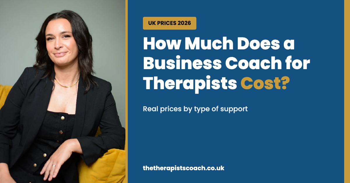 How much does a business coach for therapists cost in the UK